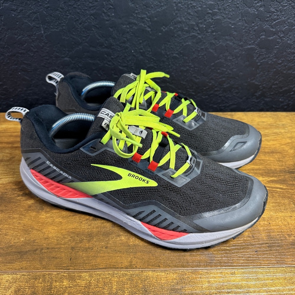 Brooks Cascadia 15 1103401D076 Black Lime Synthetic Trail Running Shoes Mens 11